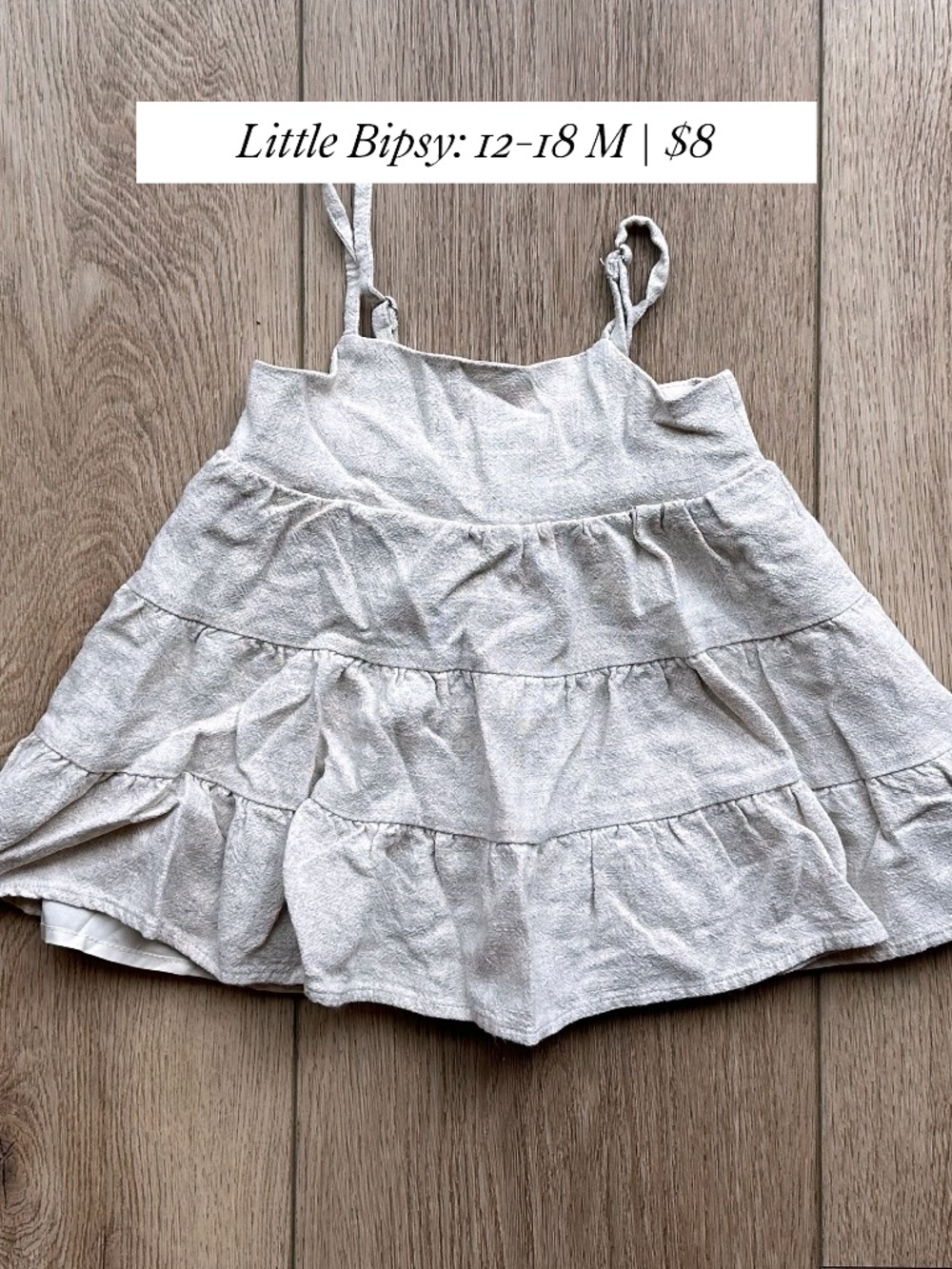 Little Bipsy Cream Dress 12-18M